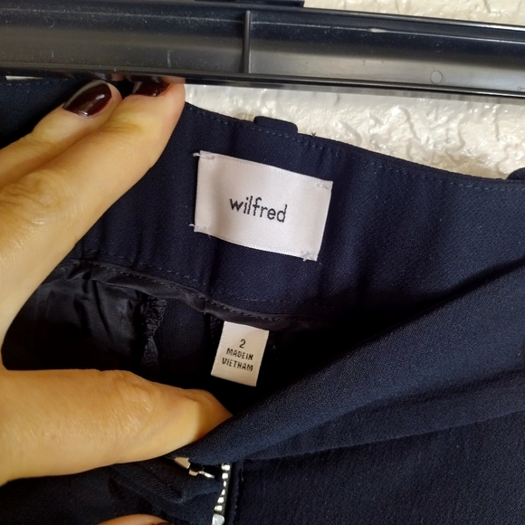 Wilfred The Effortless Pant Black High Waist Pleated Wide Leg Trouser Sz 2 - Picture 7 of 12